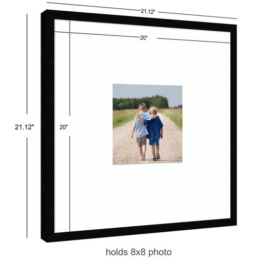 Kate and Laurel Svelte Noir Black Photo Frames with Mat